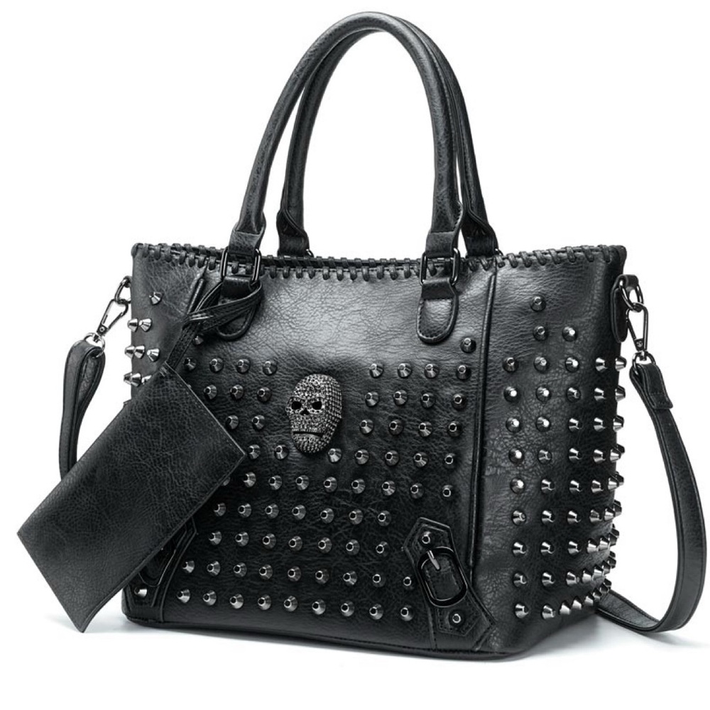 COPY - The Skull Bag with Wallet | Leather Skull Tote Bag